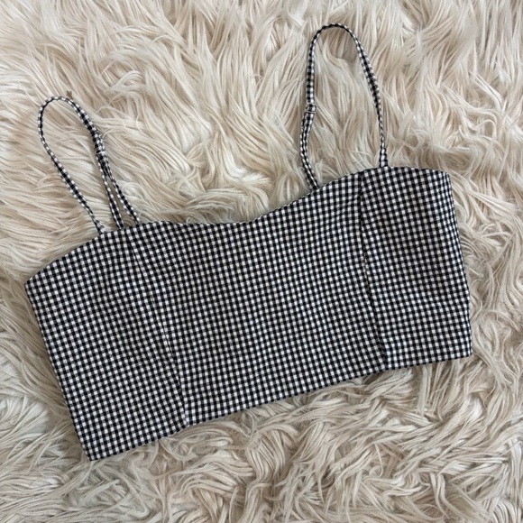 Brandy Melville Tops - Brandy Melville John Galt Cropped Gingham Tank Top